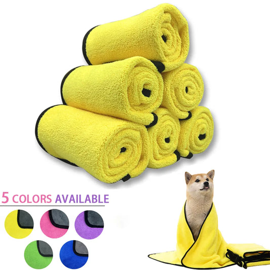 Soft, quick-drying fiber towels for dogs and cats