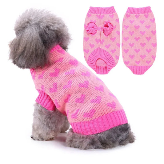 Pet Heart Dog Sweater Valentine's Day